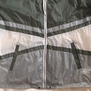 Green color block windbreaker
